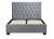 4ft6 Double Cologne - Grey fabric upholstered button back bed frame 2